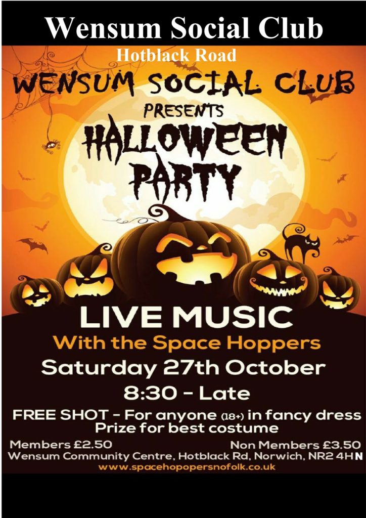 Halloween bash Wensum Community Centre October 27th
